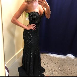 Black rhinestone maxi gown